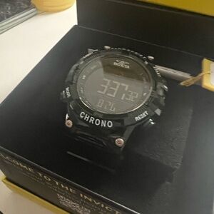 Invicta Black with Green Band Chrono Watch